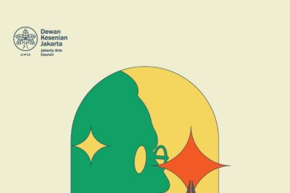Poster commemorating Hari Sastra Indonesia: green profile facing a pen nib with logo in top-left and text 'Selamat Hari Sastra Indonesia 3 Juli 2026'