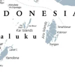 Map fragment showing the Maluku region of Indonesia with labeled islands such as Kai Islands and Aru Islands on a white background.